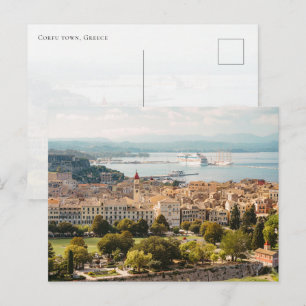 Panoramablick auf die Altstadt von Corfu, Griechen Postkarte