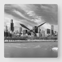 Panoramablick auf die Skyline von Chicago im Winte