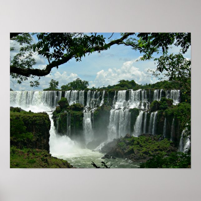 Panoramablick auf die Wasserfälle von Iguazu Poster (Vorne)