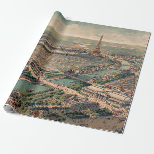 Panoramablick auf die Weltausstellung in Paris Geschenkpapier
