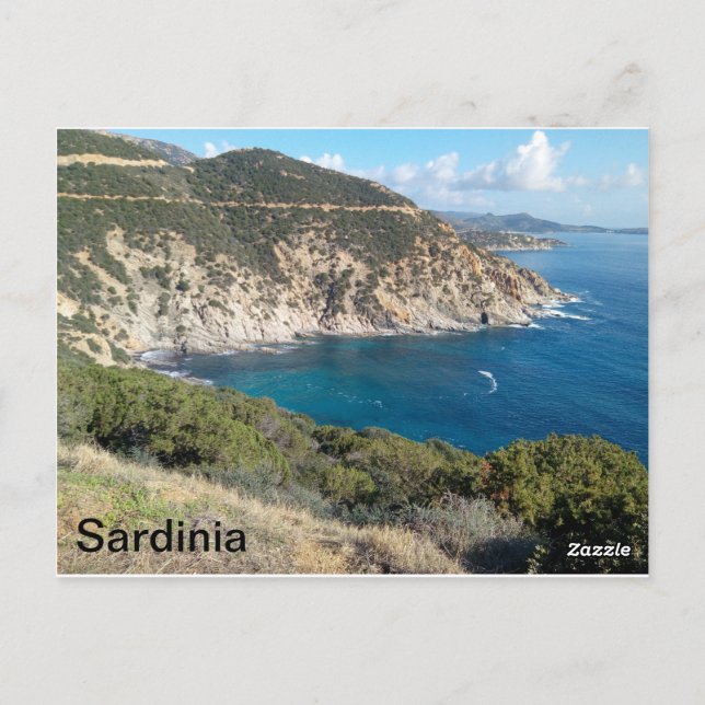 Panoramablick auf Sardinien Postkarte (Rückseite)