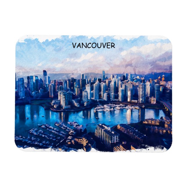 Panoramablick auf Vancouver Kanada Magnet (Horizontal)
