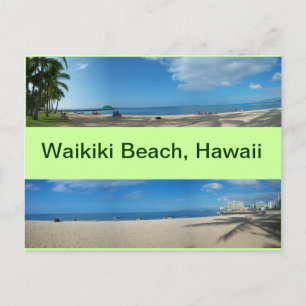 Panoramablick auf Waikiki Beach Hawaii Postkarte