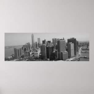 Panoramablick Schwarz-weiß New York Skyline Poster