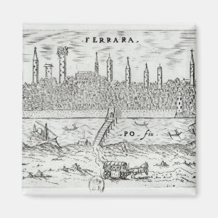 Panoramablick von Ferrara Magnet