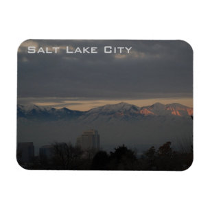 Panoramablick von Salt Lake City mit Umstellung Magnet