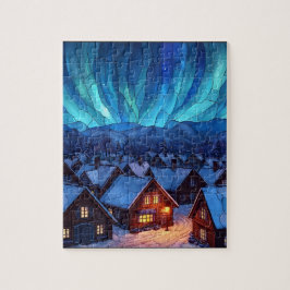 Panoramabuntglas Winterdorf Puzzle