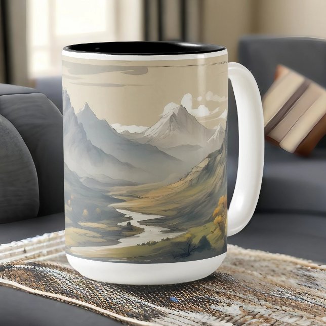 Panoramagebirge Zweifarbige Tasse (Von Creator hochgeladen)