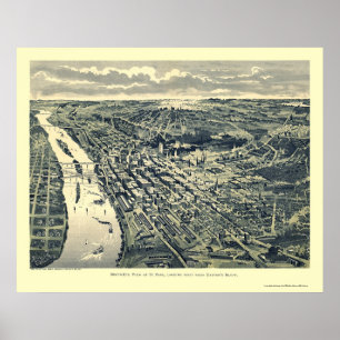 Panoramakararte von Saint Paul, MN - 1893 Poster