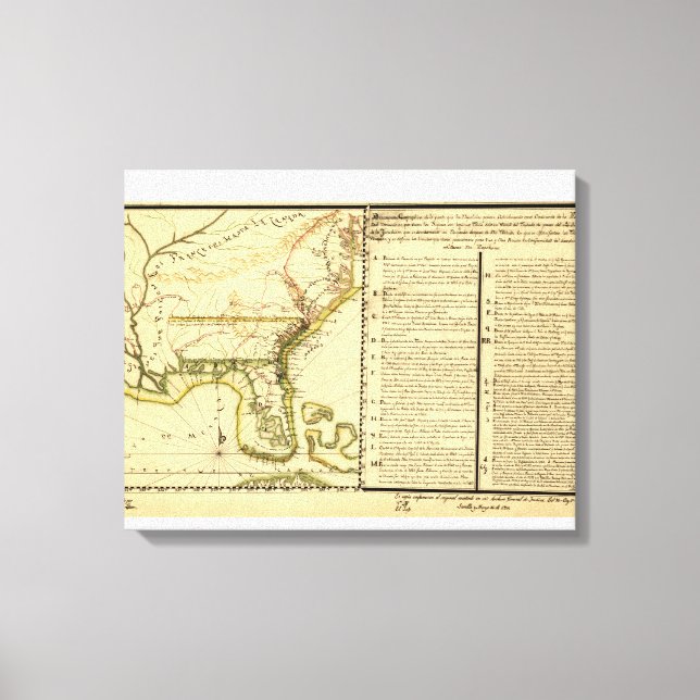 Panoramakarte (Spanische Sprache) Leinwanddruck (Vorderseite)