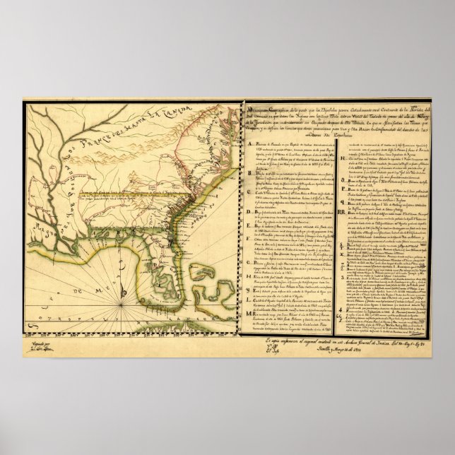 Panoramakarte (Spanische Sprache) Poster (Vorne)
