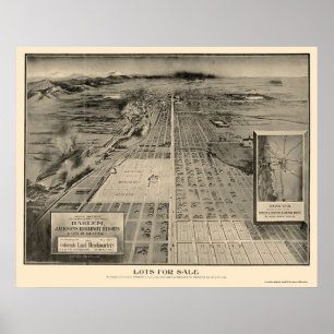Panoramakarte von Denver, CO - 1907 Poster