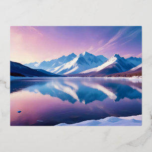 Panoramalandschaft Berge Bergsee Ruhe Folien Feiertagspostkarte