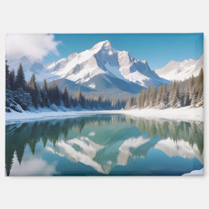 Panoramalandschaft Berge Bergsee Ruhe Magnet