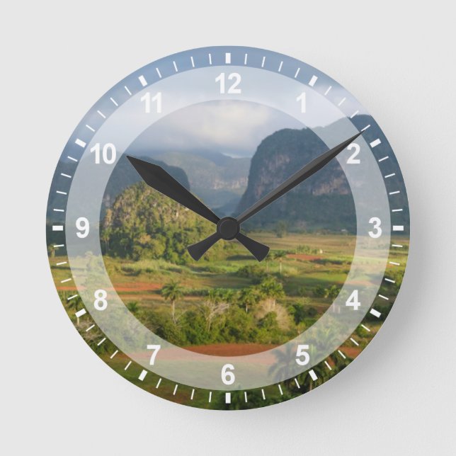 Panoramalandschaft, Kuba Runde Wanduhr (Vorderseite)