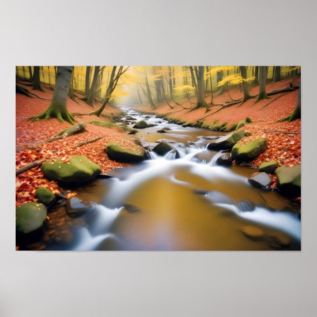 Panoramalandschaft Panoramafluss Natur Tranqui Poster (Vorne)