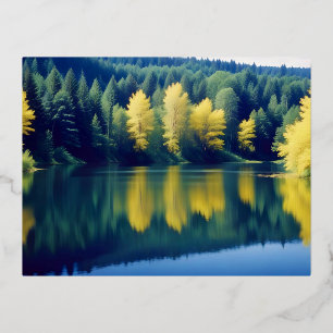 Panoramalandschaft Wald Landschaft Natur Ruhe Folien Feiertagspostkarte