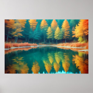 Panoramalandschaft Wald Landschaft Natur Ruhe Poster