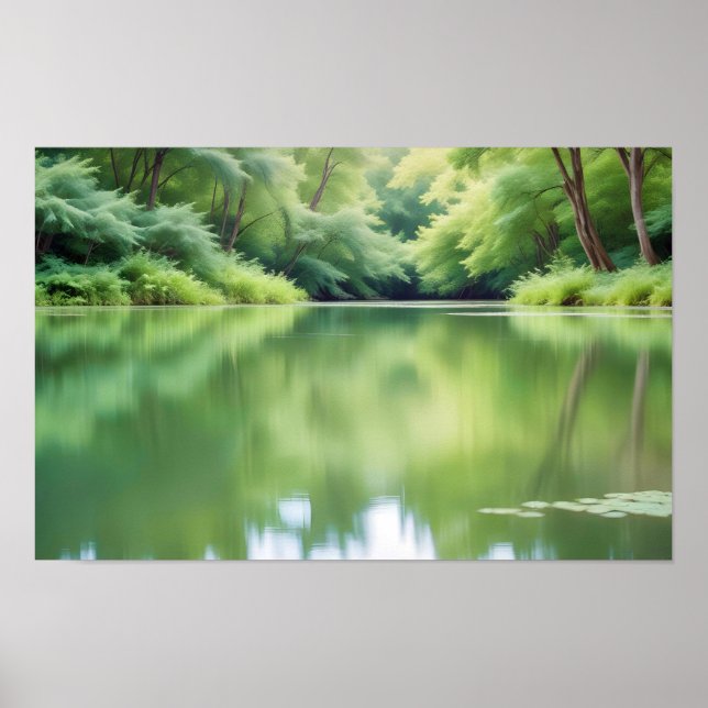 Panoramalandschaft Wald Landschaft Natur Ruhe Poster (Vorne)