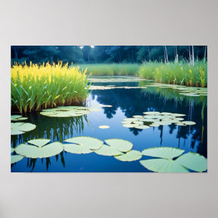 Panoramalandschaft Wald Landschaft Natur Ruhe Poster