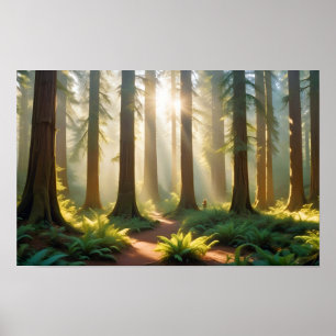 Panoramalandschaft Wald Natur Stille Landschaft Poster