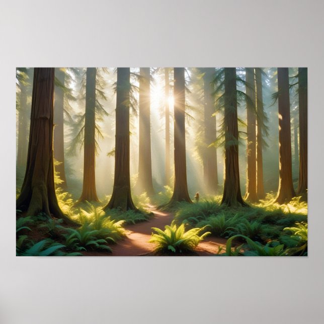 Panoramalandschaft Wald Natur Stille Landschaft Poster (Vorne)