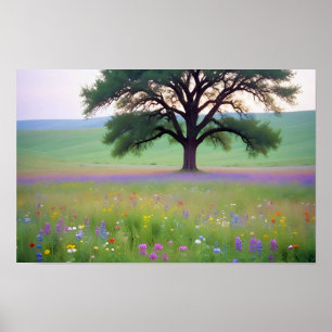 Panoramalandschaft Wiesen Natur Stille Landschaft Poster