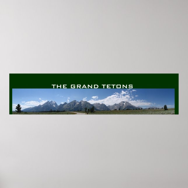 Panoramaposter von Grand Tetons Poster (Vorne)