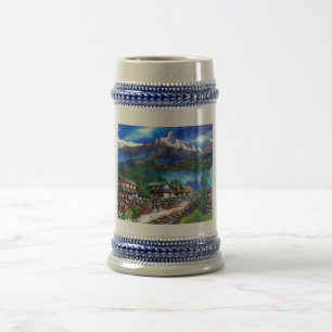 Panoramasicht auf den Everest Mountain Nepal Bierglas