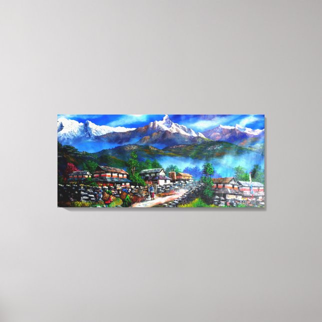 Panoramasicht auf den Everest Mountain Nepal Leinwanddruck (Vorderseite)