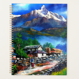 Panoramasicht auf den Everest Mountain Nepal Planer