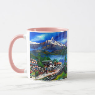 Panoramasicht auf den Everest Mountain Nepal Tasse