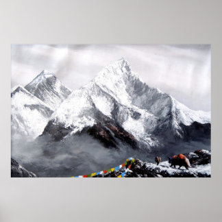 Panoramasicht auf den Everest Mountain Poster