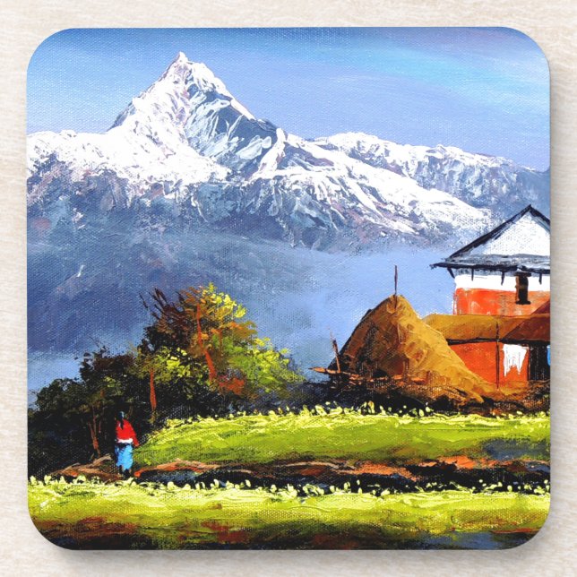 Panoramasicht auf den schönen Everest Mountain Getränkeuntersetzer (Vorderseite)