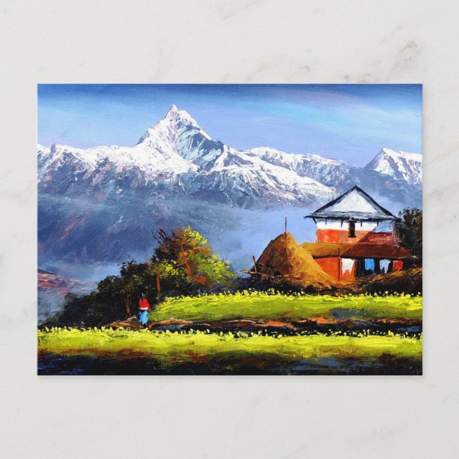 Panoramasicht auf den schönen Everest Mountain Postkarte (Vorderseite)