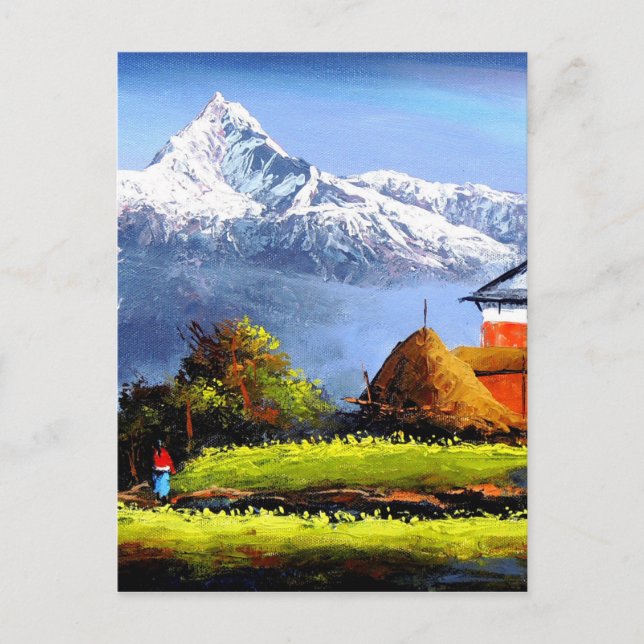 Panoramasicht auf den schönen Everest Mountain Postkarte (Vorderseite)