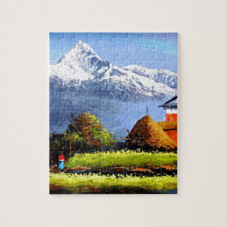 Panoramasicht auf den schönen Everest Mountain Puzzle
