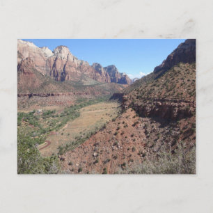 Panoramasicht auf den Zion Canyon von The Watchman Postkarte