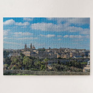 Panoramasicht auf die Altstadt von Valletta in Mal Puzzle