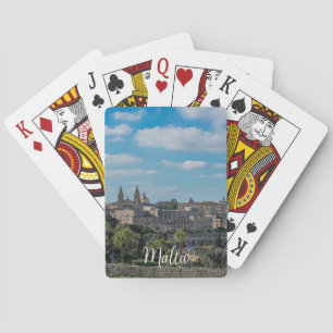 Panoramasicht auf die Altstadt von Valletta in Mal Spielkarten