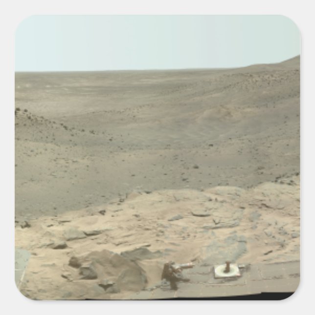 Panoramasicht auf die Mars 2 Quadratischer Aufkleber (Vorderseite)