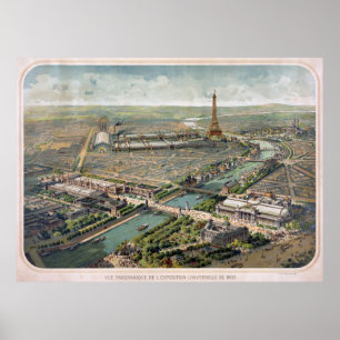 Panoramasicht auf die Pariser Exposition 1900 Poster