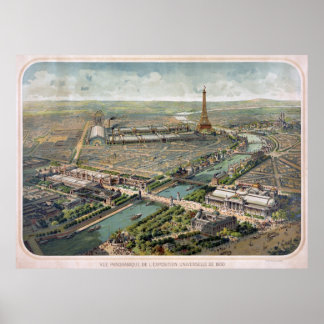 Panoramasicht auf die Pariser Exposition 1900 Poster