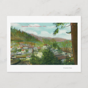 Panoramasicht auf die Stadt Dunsmuir, CA Postkarte