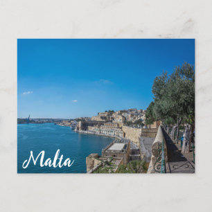 Panoramasicht auf die Stadtmauer und den Hafen von Postkarte
