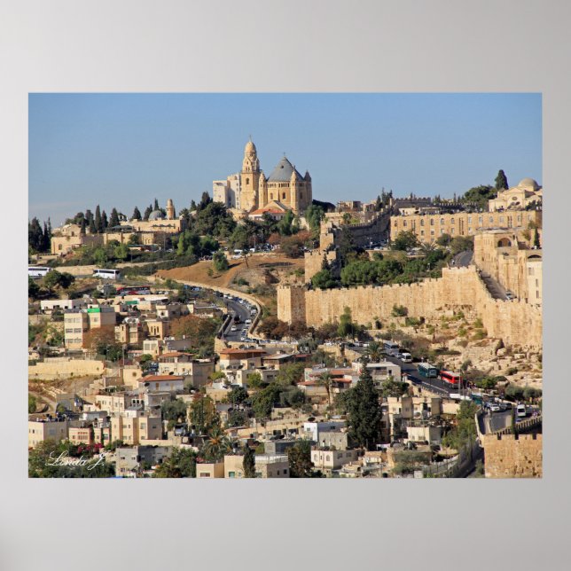 Panoramasicht auf Jerusalem in Israel Poster (Vorne)