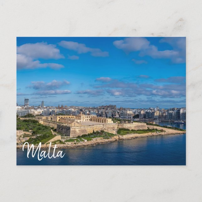 Panoramasicht auf Sliema in Malta Postkarte (Vorderseite)