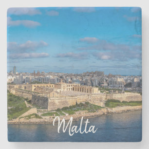Panoramasicht auf Sliema in Malta Steinuntersetzer
