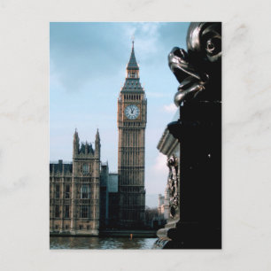 Panorámica Londres Nublado Big Ben y Río Támesis Postkarte