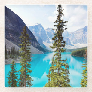 Panoramisch dem Tal von des Moraine See-  von zehn Glasuntersetzer